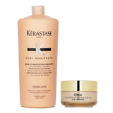 Kerastase Kerastase Curl Manifesto Bain Hydratation Douceur Shampoo Gentle Creamy Shampoo - For Curly, Very Curly & Coily Hair (Salon Size) 1000ml X Ottie Gold Prestige Resilience Lifting Eye Contour 30ml 2pcs