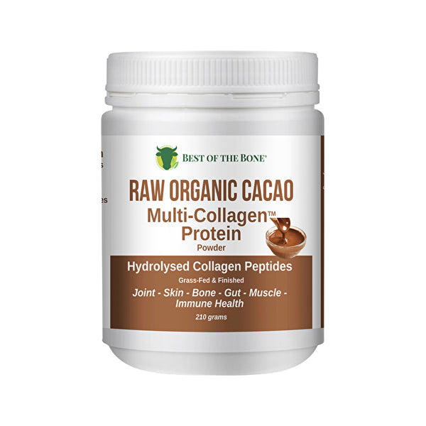 Best Of The Bone Best of the Bone Multi-Collagen Protein Powder Raw Organic Cacao 210g