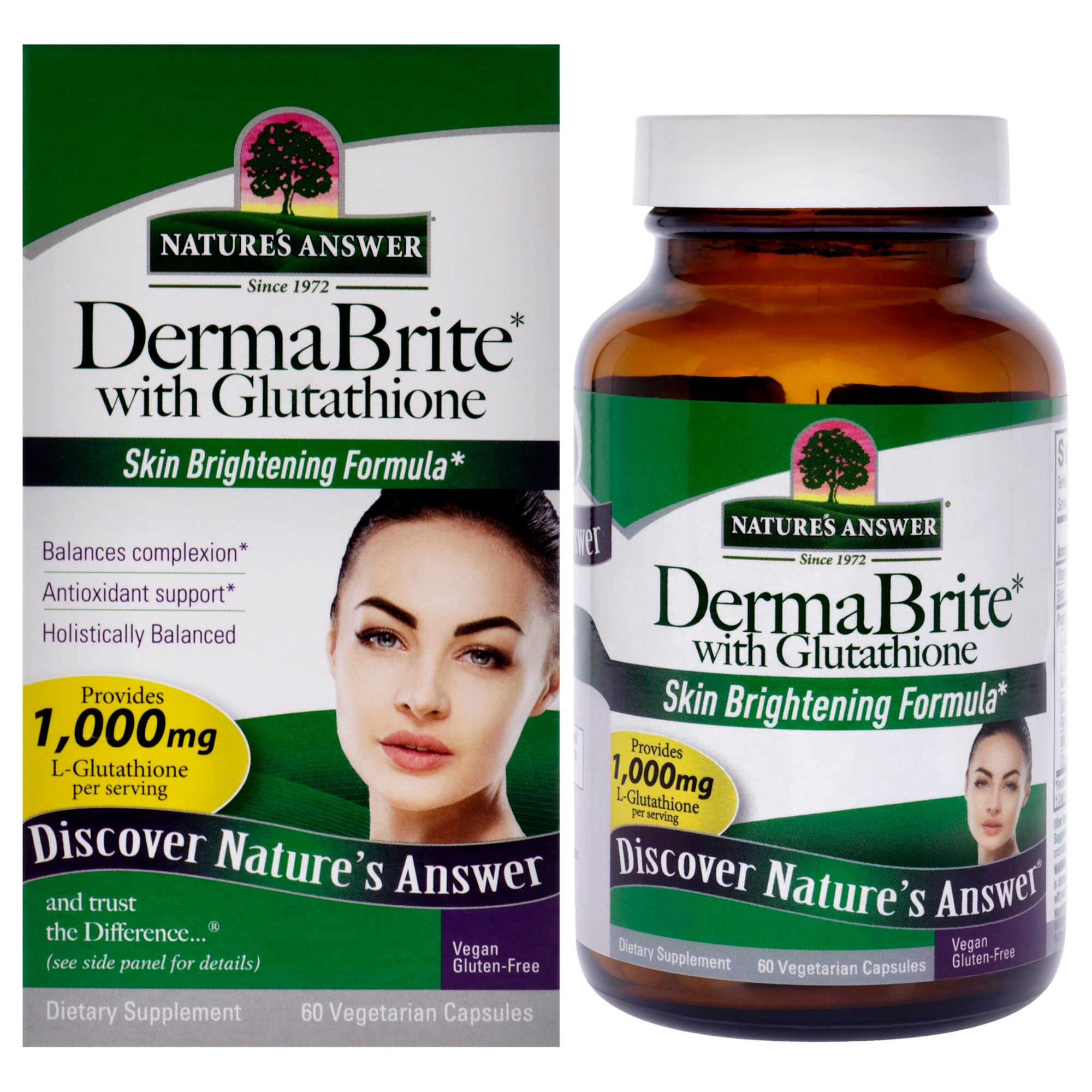 dermabrite with glutathione Natures Answer Dermabrite Capsules - 1000mg by Natures Answer for Unisex