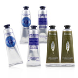 L'Occitane Happy Hands Kit: 2x Shea Butter 30ml + 2x Lavender 30ml + 2x Verbena Cooling Hand Cream Gel 30ml