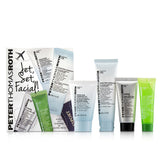 Peter Thomas Roth Jet, Set, Facial ! 4-Piece Kit: 1x Cleanser 30ml + 1x Moisturizer 20ml + 1x Cucumber Gel Mask 14ml + 1x Peeling Gel 15ml