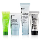 Peter Thomas Roth Jet, Set, Facial ! 4-Piece Kit: 1x Cleanser 30ml + 1x Moisturizer 20ml + 1x Cucumber Gel Mask 14ml + 1x Peeling Gel 15ml