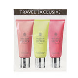 Molton Brown Tempting Treats Hand Cream Travel Set: Delicious Rhubarb & Rose Hand Cream+Orange & Bergamot Hand Cream+Fiery Pink Hand Cream 3pcs