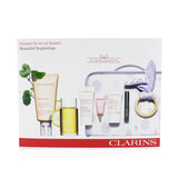 Clarins Maternity Set: Stretch Mark Expert+ Tonic Treatment Oil+ Body Scrub+ Beauty Flash Balm+ Multi-Active Yeux+ Mascara+ Bag 6pcs