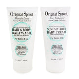 Original Sprout Baby's First Bath Kit: 1x Hair & Body Baby Wash 118ml + 1x Scrumptious Baby Cream 118ml + 1x Comb (Box Slightly Damaged)