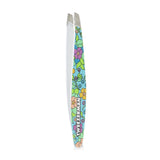 Tweezerman Mini Slant Tweezer (Vintage Floral Print) - Blue (Studio Collection)