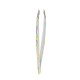 Tweezerman Mini Slant Tweezer (Vintage Floral Print) - Yellow (Studio Collection)