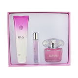 Versace Bright Crystal Coffret: Eau De Toilette Spray 90ml/3oz + Body Lotion 150ml/5oz + Eau De Toilette Spray 10ml/0.3oz 3pcs