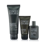 Clinique Great Skin For Men Oil Control 3-Pieces Set : Face Wash 50ml + Exfoliating Tonic 30ml + Mattifying Moisturizer 100ml