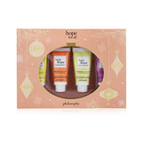 Philosophy Hope For All Nurturing Hand & Nail Cream 4-Pieces Set: Lemon Custard 30ml + Sparkling Grapefruit 30ml + Green Tea & Avocado 30ml + Berry & Sage 30ml