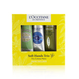 L'Occitane Soft Hands Trio: Almond Delicious Hands 30ml + Shea Butter Hand Cream 30ml + Verbena Cooling Hand Cream Gel 30ml 3x 30ml1oz