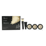 Glo Skin Beauty Meet Your Match 3 Step Foundation Kit (Face Primer + 2x Pressed Base + Perfecting Powder + Mini Kabuki Brush) - # Golden (Medium / Dark)