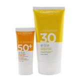 Clarins Golden Summer Sunday Gift Set: Sun Care Body Cream SPF 30 150ml+ Dry Touch Sun Care Cream For Face SPF 50 30ml 2pcs