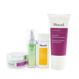 Murad Murad Skin Clinic Radiance Revealed With Murad Set: Retinol Youth Renewal Serum 30ml + City Skin Age Defense Mineral Sunscreen SPF 50 50ml + AHA/ BHA Exfoliating Cleanser 200ml + Intense Recovery Cream 50ml 4pcs
