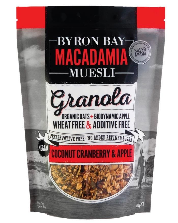 Byron Bay Muesli Coconut Cranberry & Apple Granola 400g Fresh Beauty Co. New Zealand