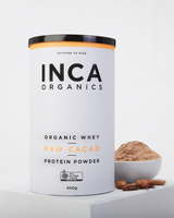 INCA Organics Organic Whey + Raw Cacao Protein Powder 400g