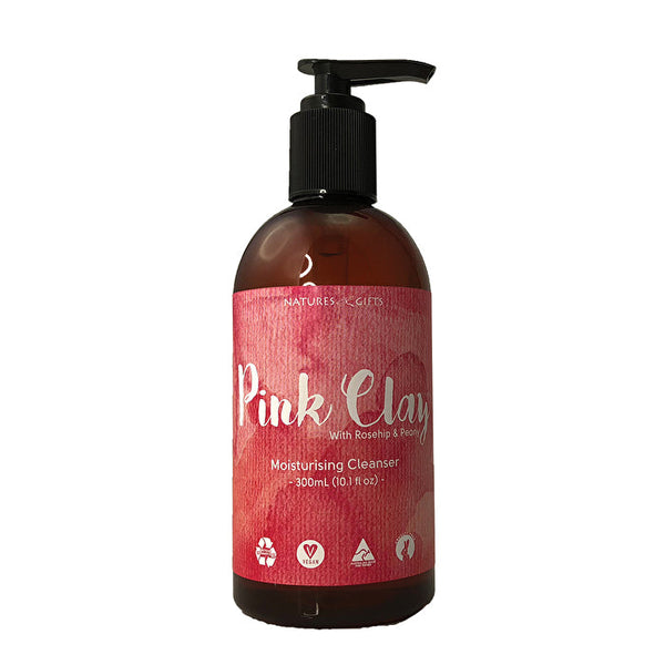 Clover Fields Natures Gifts Pink Clay with Rosehip & Peony Moisturising Cleanser 300ml