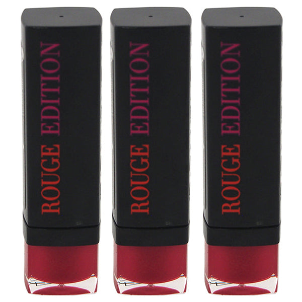 Bourjois Rouge Edition - 42 Fuchsia Sari by Bourjois for Women - 0.12 oz Lipstick - Pack of 3