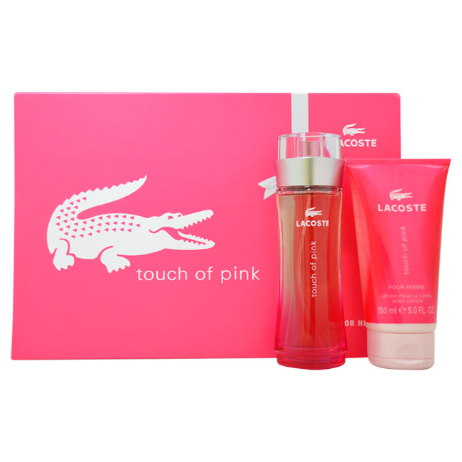 Lacoste Touch of Pink by Lacoste for Women - 2 Pc Gift Set 3oz EDT