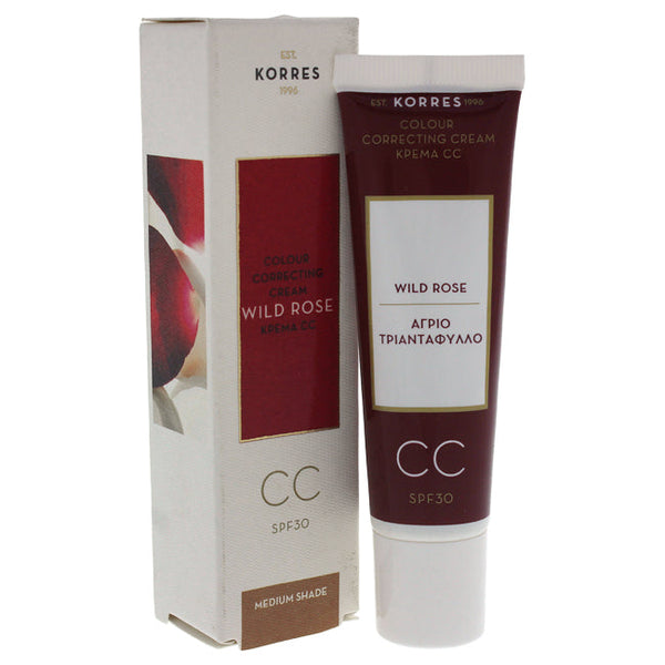 Korres Wild Rose CC Colour Correcting Cream SPF 30 - Medium Shade by Korres for Women - 1.01 oz Cream