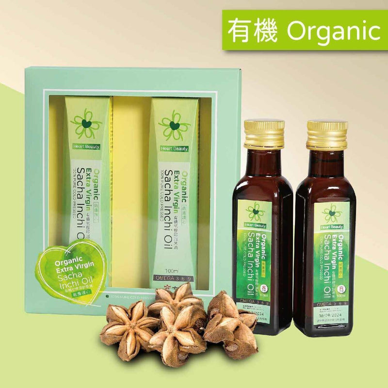 Max Choice HeartBeauty Cold pressed Organic Extra Virgin  Sacha Inchi Oil Set (2 x 100ml)