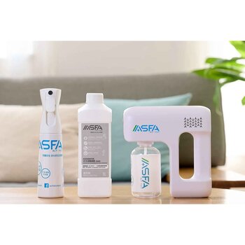 ASFAWATER 200ppm Disinfectant & Deodorisation Spray (ENHANCED) ?1L?+ Rechargeable Sprayer + Spray Bottle?300ml?(No Disinfectant inside)  Fixed Size