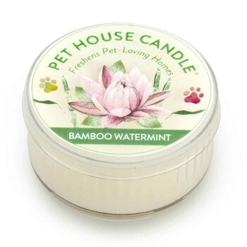 Pet House by One Fur All Mini Candle (1.5oz) - Bamboo Watermint  1.5oz