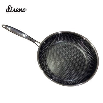 diseno 3-PLY Stainless Steel S Pattern Non-Stick Fry Pan 28cm  Fixed Size