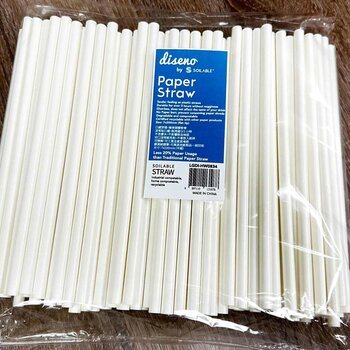 diseno Paper Straw 200pcs pack (7mm x 200mm) ?by Soilable  Fixed Size
