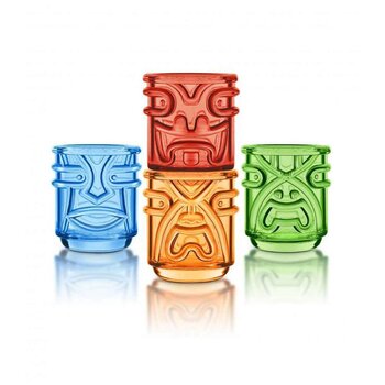 Final Touch Coloured Tiki Tumbler Glass 355ml (Set of 4)  Fixed Size