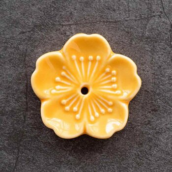 diseno Living Incense Ceramic Holder Sakura Shape - Orange  Fixed Size