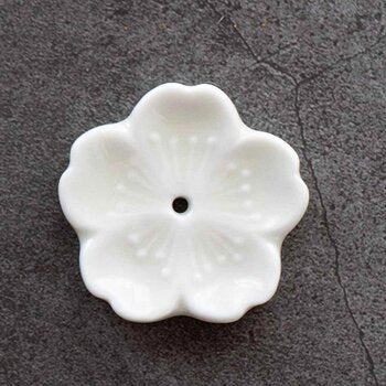 diseno Living Incense Ceramic Holder Sakura Shape - White  Fixed Size