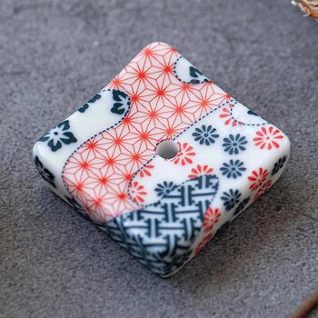 diseno Living Incense Ceramic Holder Japanese Style Square - Flowers  Fixed Size