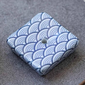 diseno Living Incense Ceramic Holder Japanese Style Square - Wave  Fixed Size