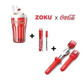 ZOKU Coca-Cola Set - Includes Float & Slushy Maker, Utensil Set, Pocket Straw  Fixed Size