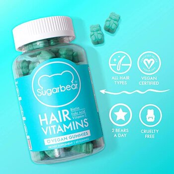 SUGARBEAR Hair Vitamin Gummies?60pcs/1month?Best Before: 10/2024? 1bottle?60pc/1month  Fixed Size