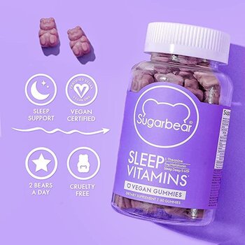 SUGARBEAR Sleep Deep 5?HTP Vitamins Gummies?60pcs/1month?Best Before: 06/2025?#good sleep/Insomnia/sweet dream 1bottle?60pc/1month  Fixed Size