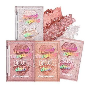 I'M MEME Jewel Topping Glitter Duo *4 palettes are available??01 Rose Jewel?#eyeshadow palette/shine 1pc?2 shades in 1  03 Pink Jewel -