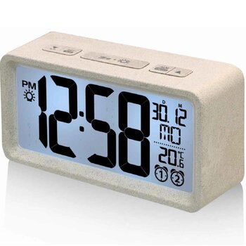 Nid Model K0134B PP   Large Digit LCD Alarm Clock with Environmental Friendly Materials  Fixed Size