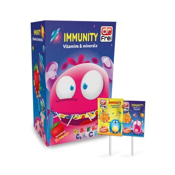 Dr. Frei Kids Immunity Lollipops (Strawbarrry Flavor) 50Pcs (325g)  Fixed Size