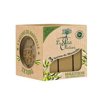 Le Petit Olivier Olive Oil Marseille soaps 3 x 100g  Fixed Size