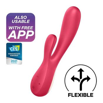 Satisfyer Mono Flex 50 Vibration Clitoris and G Spot Stimulation With App Control (Red)  Fixed Size