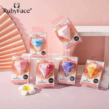 Rubyface Rubyface Diamond Two Color Wet and Dry Non Latex Makeup Tools Beauty Egg  Pink