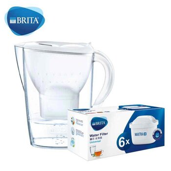 BRITA BRITA Marella 3.5L water filter jug with pack 6 filter - white  white - Fixed S