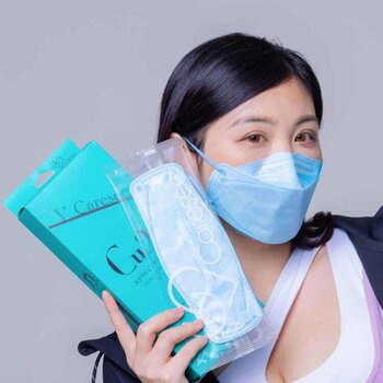 V Caresee Rock & Roll KF94 3D Medical Face Mask for Adults Cu2 Sky Blue Individual package (10pcs)  Fixed Size