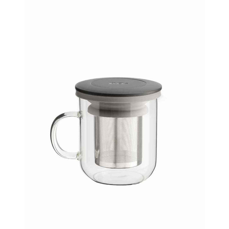 PO: Ming Infuser Glass Mug  Baby Blue - 350