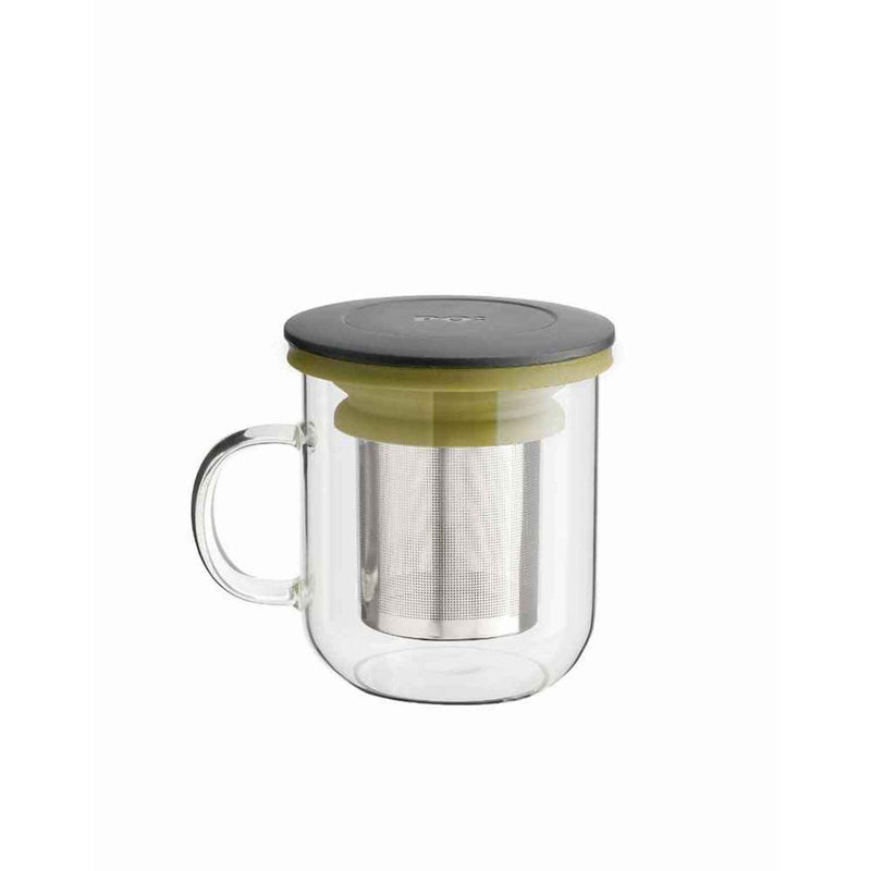 PO: Ming Infuser Glass Mug  Baby Blue - 350