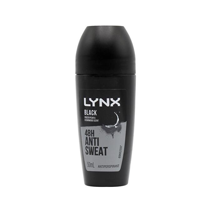 Lynx 50ml Antiperspirant Roll On Black Frozen Pear & Cedarwood Scent 48hr 6 pieces