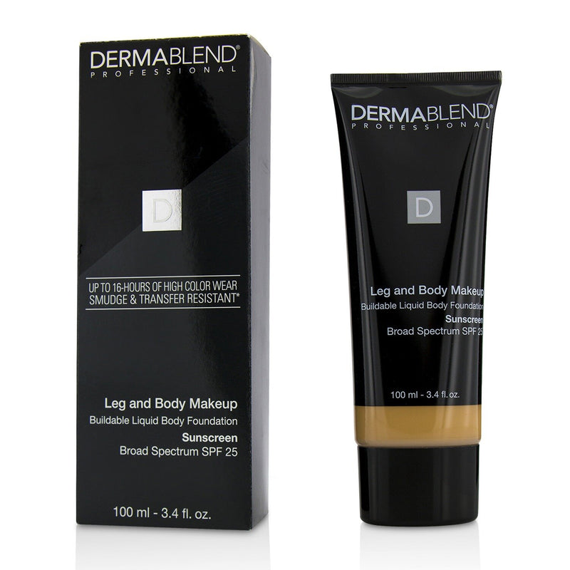 Dermablend Leg and Body Make Up Buildable Liquid Body Foundation Sunscreen Broad Spectrum SPF 25 - #Medium Golden 40W  100ml/3.4oz