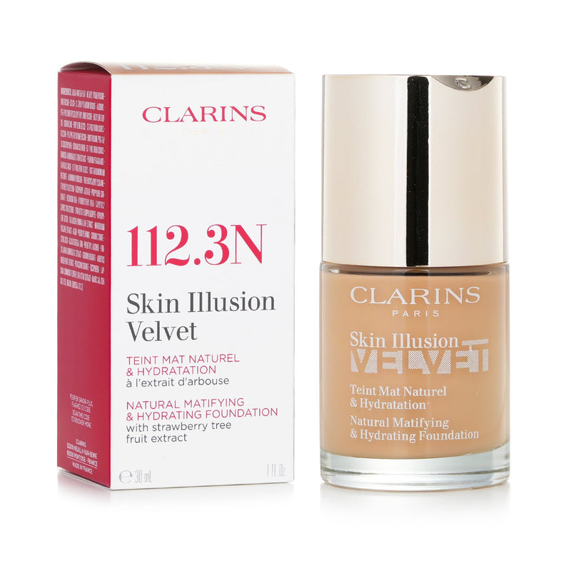 Clarins Skin Illusion Velvet Natural Matifying & Hydrating Foundation - # 112.3N Sandalwood  30ml/1oz